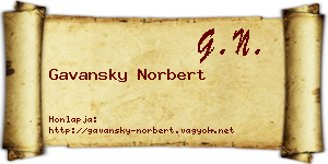 Gavansky Norbert névjegykártya