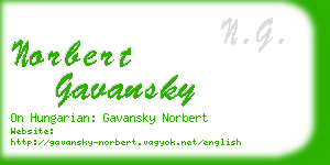 norbert gavansky business card